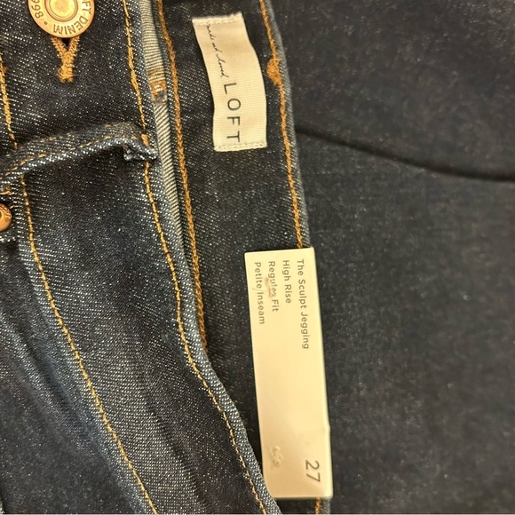 LOFT High Rise Sculpt Jeggings In Dark Indigo Wash Size 27 Petite - Picture 10 of 10
